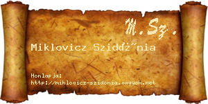 Miklovicz Szidónia névjegykártya